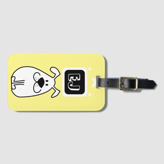 Benutzerdefinierte Initials Dog-Themed Gepäckanhänger (Vorderseite (Horizontal))