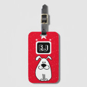 Benutzerdefinierte Initials Dog-Themed Gepäckanhänger (Vorderseite Vertikal)