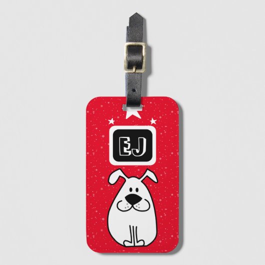 Benutzerdefinierte Initials Dog-Themed Gepäckanhänger (Vorderseite Vertikal)