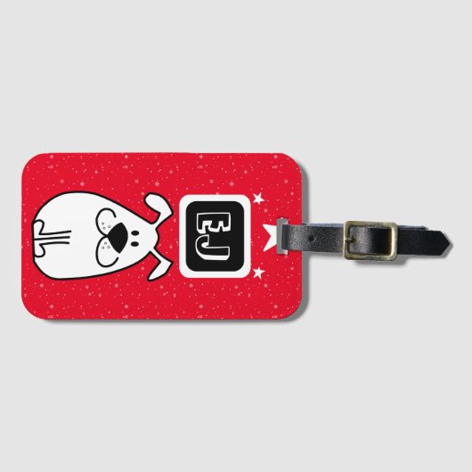 Benutzerdefinierte Initials Dog-Themed Gepäckanhänger (Vorderseite (Horizontal))