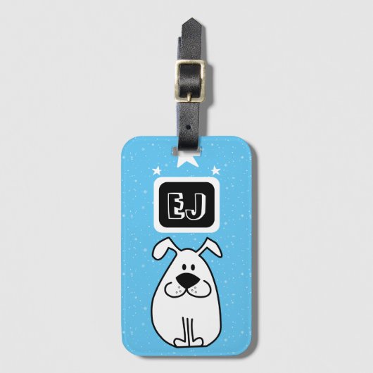 Benutzerdefinierte Initials Dog-Themed Gepäckanhänger (Vorderseite Vertikal)