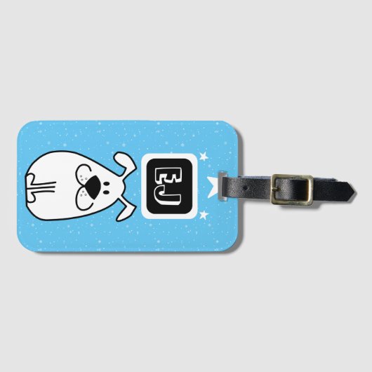 Benutzerdefinierte Initials Dog-Themed Gepäckanhänger (Vorderseite (Horizontal))