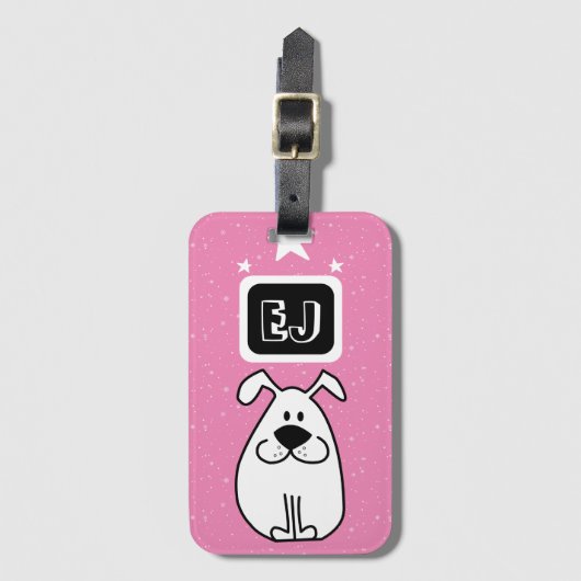 Benutzerdefinierte Initials Dog-Themed Gepäckanhänger (Vorderseite Vertikal)