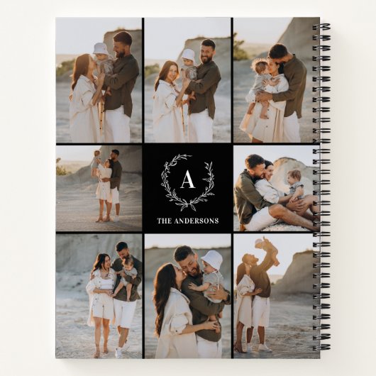 Benutzerdefinierte Initials Elegante Monogramm-Fot Notizblock (Rückseite)