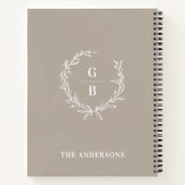 Benutzerdefinierte Initials Elegantes Monogram-Fam Notizblock (Rückseite)