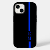 Benutzerdefinierte Initials für dünne blaue Linie Case-Mate iPhone Hülle (Rückseite)