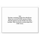 Benutzerdefinierte Insektenlesekarten Tischnummer (Rückseite)