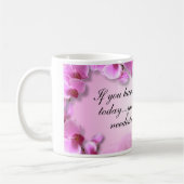 Benutzerdefinierte Inspirierende Rosa Orchidee Kaffeetasse (Links)