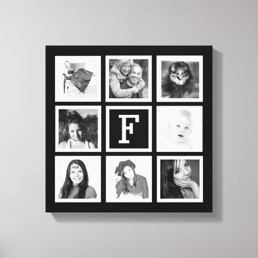 Benutzerdefinierte Instagram-Fotos für Monogramme Leinwanddruck (Vorderseite)