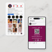 Benutzerdefinierte Instagramm-Visitenkarte | QR fü Visitenkarte (Vorne/Hinten)