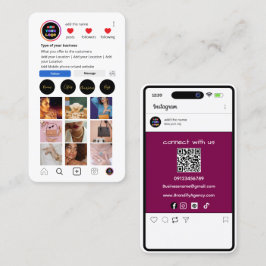 Benutzerdefinierte Instagramm-Visitenkarte | QR fü Visitenkarte