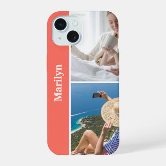 Benutzerdefinierte iPhone-Hülle mit zwei Fotos und iPhone 15 Hülle