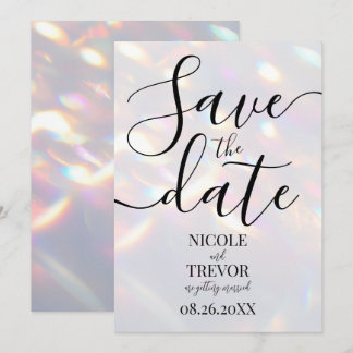 Benutzerdefinierte Irisierende Hochzeitslichter Save The Date