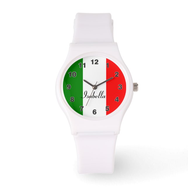 Benutzerdefinierte italienische Flagge Armbanduhr (Vorderseite)