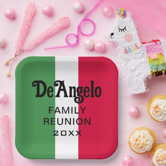 Benutzerdefinierte italienische Name-Wiedersehen Pappteller (Party)