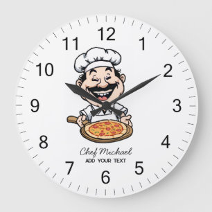 Benutzerdefinierte italienische Pizzeria Pizza Küc Große Wanduhr