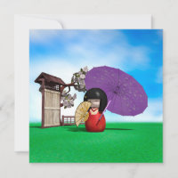 Benutzerdefinierte japanische Kokeshi-Puppe Kirsch