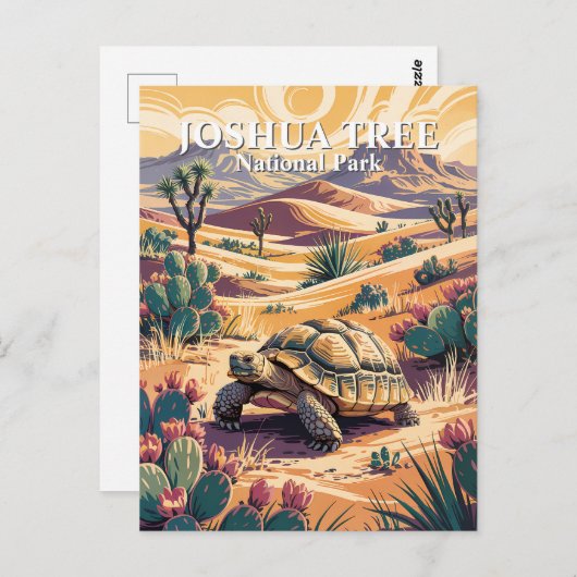 Benutzerdefinierte Joshua-Baum-Schildkröte Retro-W Postkarte (Vorne/Hinten)
