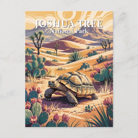 Benutzerdefinierte Joshua-Baum-Schildkröte Retro-W Postkarte (Vorderseite)