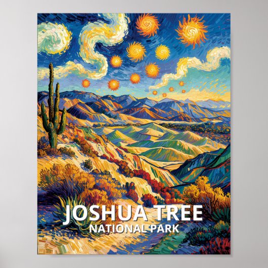 Benutzerdefinierte Joshua Tree Keys View Van Gogh  Poster (Vorne)