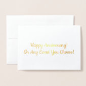 Benutzerdefinierte Jubiläumsmeldung oder Ereignism Folienkarte (Vorderseite mit Umschlag)