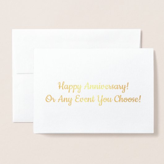 Benutzerdefinierte Jubiläumsmeldung oder Ereignism Folienkarte (Vorderseite mit Umschlag)