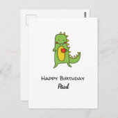 benutzerdefinierte Jungen Dinosaurier-Happy Geburt Postkarte (Vorne/Hinten)