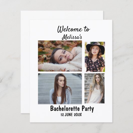 Benutzerdefinierte Junggeselinnen-Abschied 4-Foto- (Vorne/Hinten)