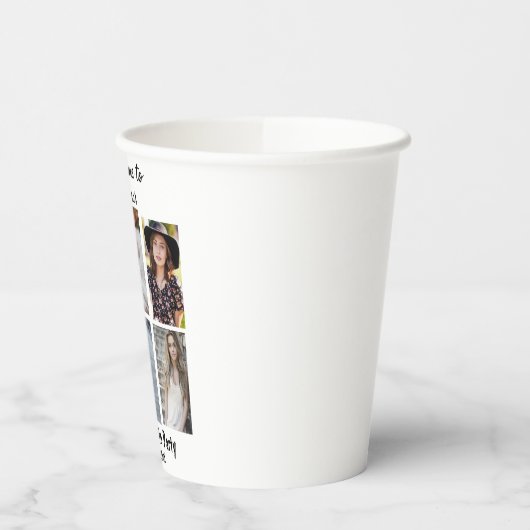 Benutzerdefinierte Junggeselinnen-Abschied 4-Foto- Pappbecher (Links)