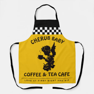 Benutzerdefinierte Kaffeecafé-Engel-Café-Mitarbeit Schürze