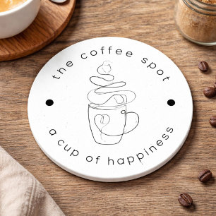 Benutzerdefinierte Kaffeerösterei Fügen Sie Ihr Lo Runder Pappuntersetzer