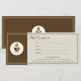 Benutzerdefinierte Kaffeeshop-Geschenkkarte | Pers