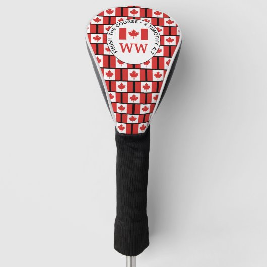 Benutzerdefinierte kanadische Flagge Monogram-TREI Golf Headcover (Vorderseite)