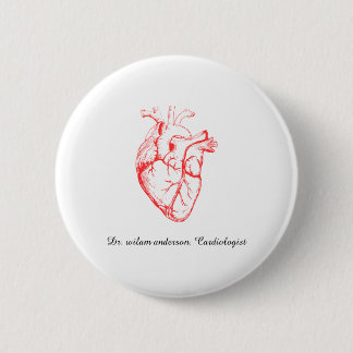 Benutzerdefinierte Kardiologe Herz Anatomie Kunst Button