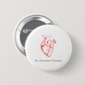 Benutzerdefinierte Kardiologe Herz Anatomie Kunst Button (Vorne & Hinten)