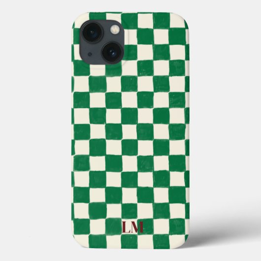 Benutzerdefinierte karierte grüne Handyhülle Case-Mate iPhone Hülle (Rückseite)