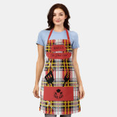 Benutzerdefinierte Karierte Schürze mit schwarzen (Getragen)