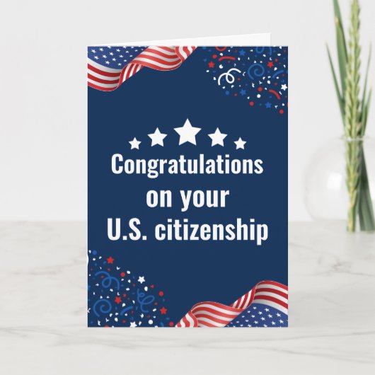 Benutzerdefinierte Karte zum Feiern Ihrer neuen US (Vorderseite)
