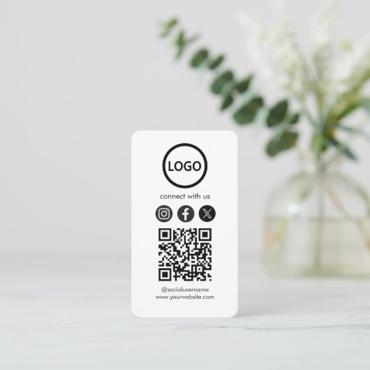 Benutzerdefinierte Karten, QR-Code für Social Medi Visitenkarte (Stehend Vorderseite)