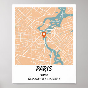 Benutzerdefinierte Karten, Stadtplan Drucke, Benut Poster