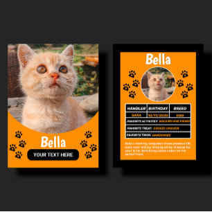 Benutzerdefinierte Katze Haustier Geburtstag & Ges Telefonnummerkarte