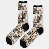 Benutzerdefinierte Katzen-FotoCollage Socken (Linkes Detail)
