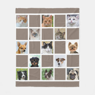 Benutzerdefinierte Katzen- und Hunde-Fotos auf Luc Fleecedecke