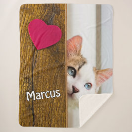 Benutzerdefinierte Katzenfoto-Decke mit Name des H Sherpadecke