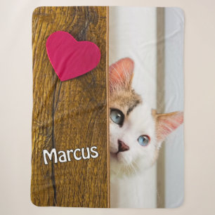 Benutzerdefinierte Katzenfoto-Decke mit Name des H Sherpadecke