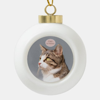 Benutzerdefinierte Katzenfoto-Pet Keramik Kugel-Ornament