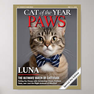 Benutzerdefinierte Katzenmagazin-Cover-Vorlage Hau Poster