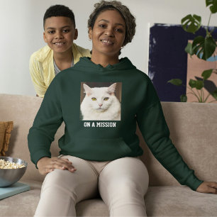 Benutzerdefinierte Katzenmutter Deep Forest Weiße  Hoodie