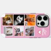 Benutzerdefinierte Katzenmutter-Foto-Collage Rosa Case-Mate iPhone Hülle (Rückseite (Horizontal))