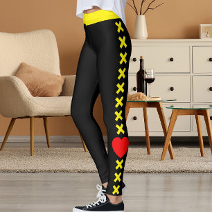 Benutzerdefinierte Katzenmutter-Zitat Gelbes Muste Leggings